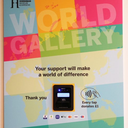 Image of contactless payment terminal at the Horniman Museum and Gardens.