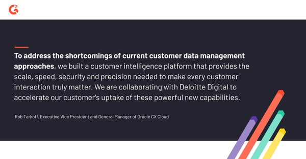 Rob Tarkoff, Executive VP and GM of Oracle CX Cloud, speaks to the benefits of customer data and their mission to build a platform that provides everything necessary to accommodate customer interaction.